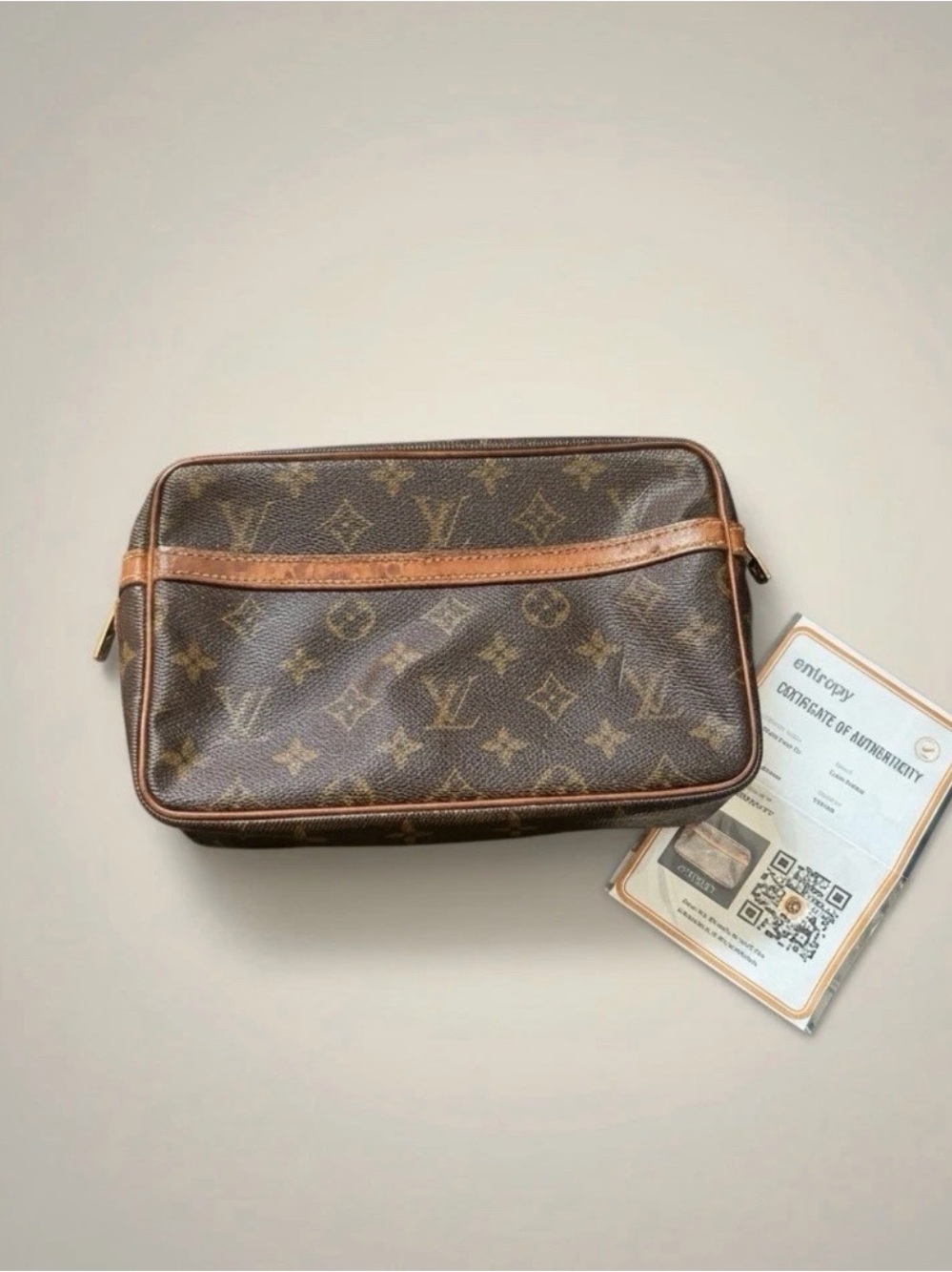 Louis Vuitton Monogram Canvas Toiletry Bag in Brown and Tan